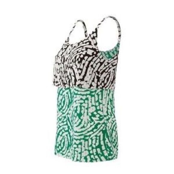 NWT CAbi #5732 Hobnob Two Tier Cami Green/Black XS - Picture 2 of 9